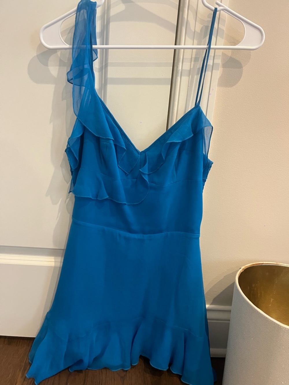 Amanda Uprichard Bright Teal Slip Dress